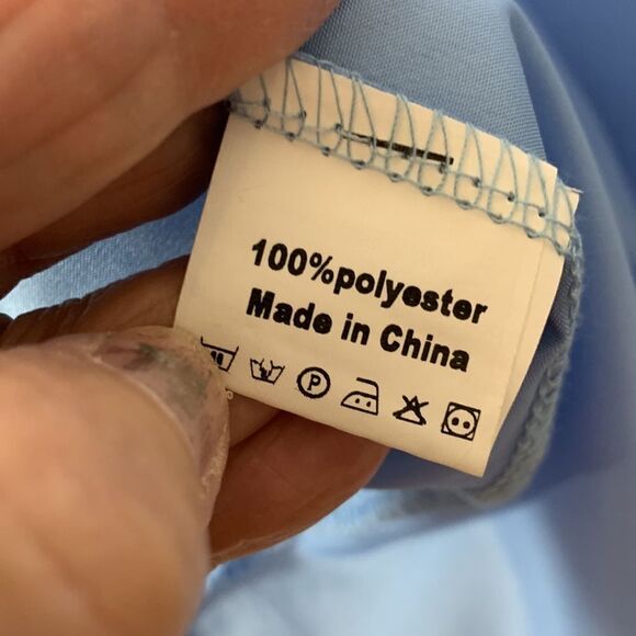 Vonda size 5XL blouse, light blue with bubble sleeves - Picture 8 of 13